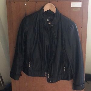 Black leather jacket